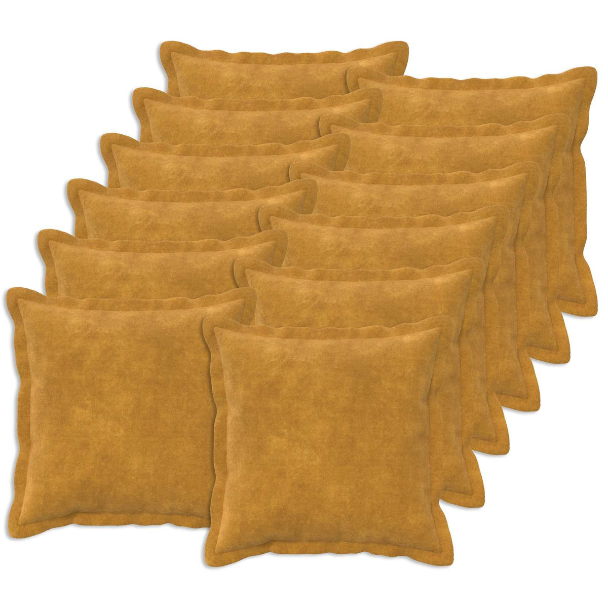 Vidaxl kussensloop 12 pcs houten geel 50 x 50 cm microfiber fleece