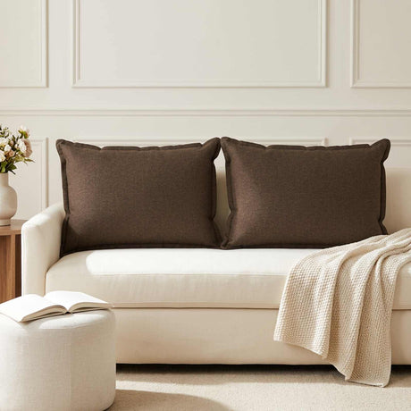 Vidaxl kussensloop 2 st houten taupe 50 x 75 cm faux linnen