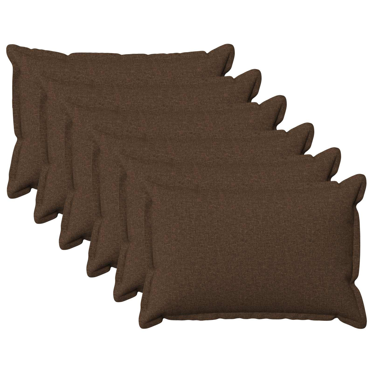 Vidaxl kussensloop 6 st houten bruin 50 x 70 cm faux linnen