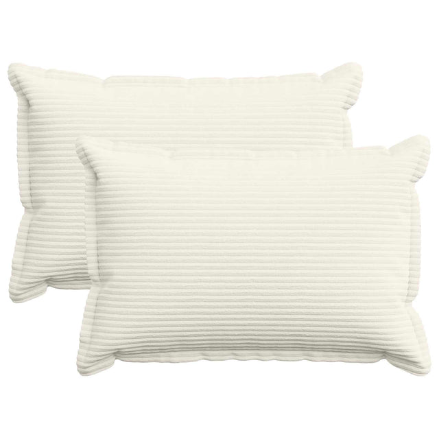 Vidaxl kussensloop 2 st houten crèmekleurig 50 x 70 cm corduroy