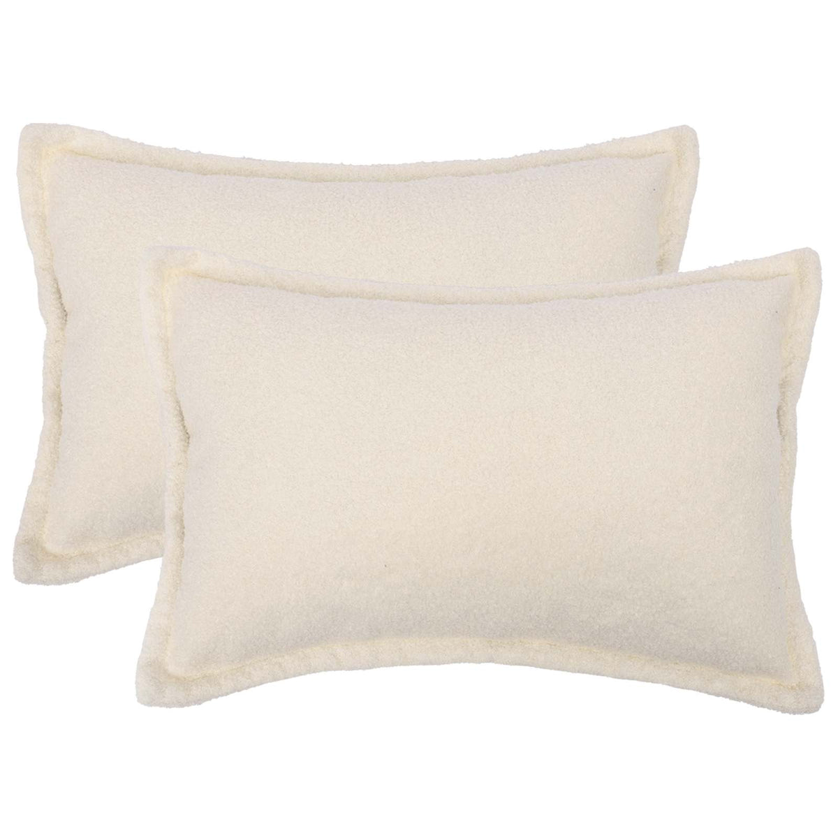 Vidaxl kussensloop 2 pcs houten crèmekleurig 50 x 70 cm bouclé