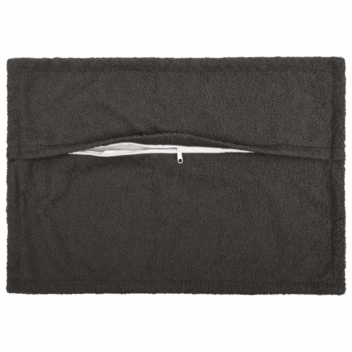 Vidaxl kussensloop 2 pcs houten donkergrijs 50 x 70 cm bouclé