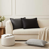Vidaxl kussensloop 2 st houten antraciet 50 x 70 cm polyester