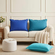 Vidaxl kussensloop 2 st houten koninklijk blauw 50 x 75 cm polyester