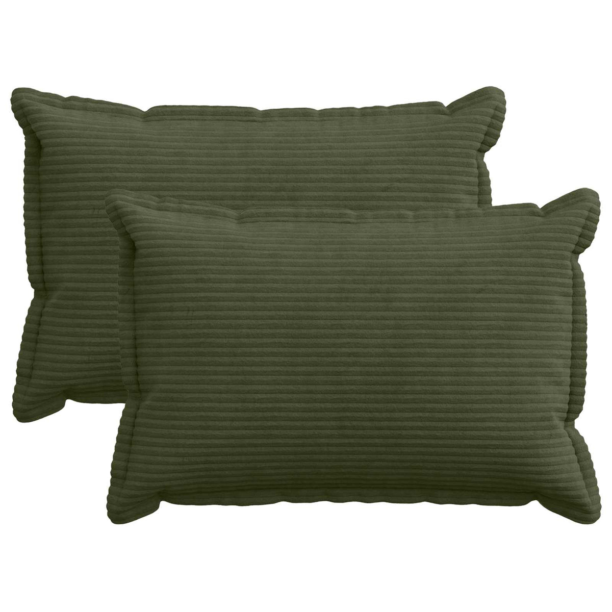 Vidaxl kussensloop 2 st houten groen 50 x 75 cm corduroy