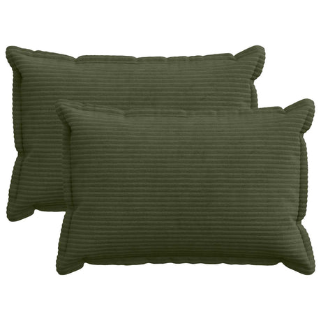 Vidaxl kussensloop 2 st houten groen 50 x 75 cm corduroy