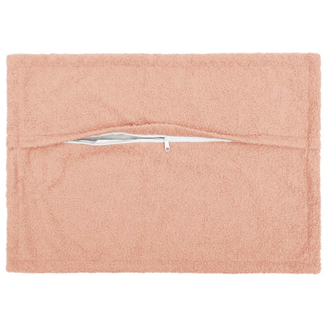 Vidaxl kussensloop 2 pcs houten roze 50 x 75 cm bouclé