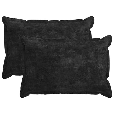 Vidaxl kussensloop 2 st houten antraciet 50 x 75 cm chenille stof