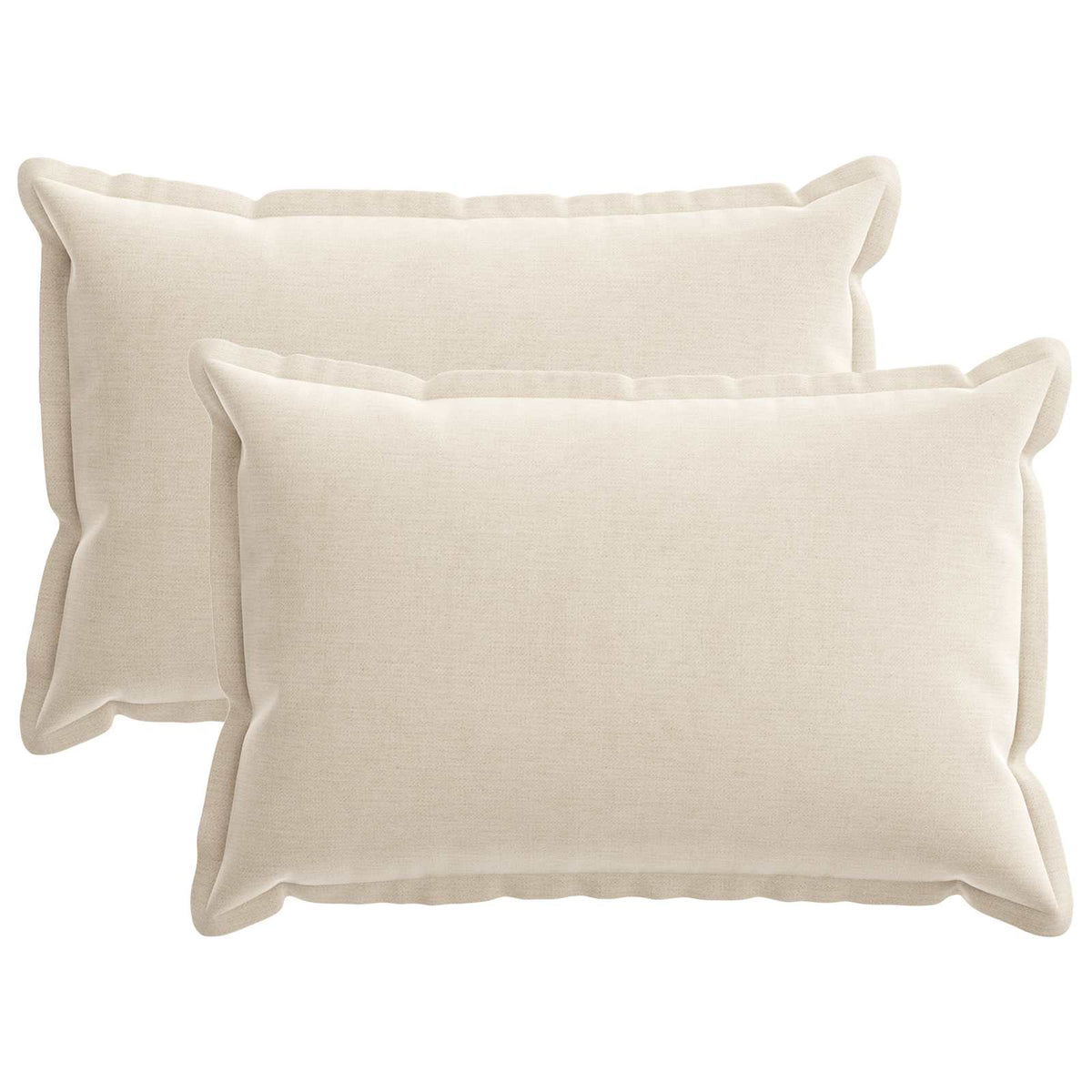 Vidaxl kussensloop 2 st houten crèmekleurig 50 x 75 cm chenille stof