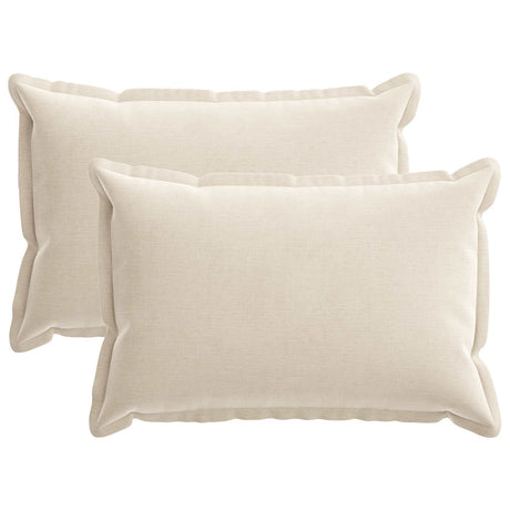 Vidaxl kussensloop 2 st houten crèmekleurig 50 x 75 cm chenille stof