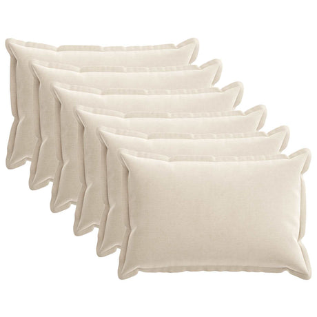 Vidaxl kussensloop 6 st houten crèmekleurig 50 x 75 cm chenille stof