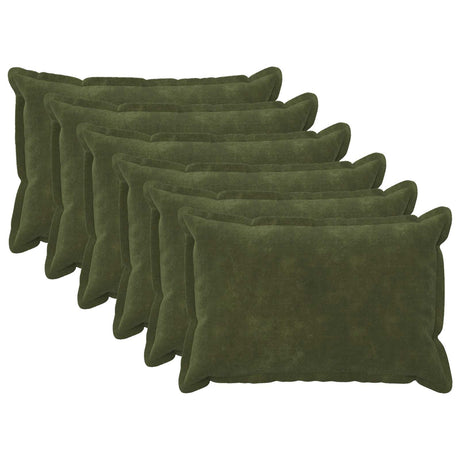 Vidaxl kussensloop 6 pcs houten groen 50 x 75 cm microfiber fleece
