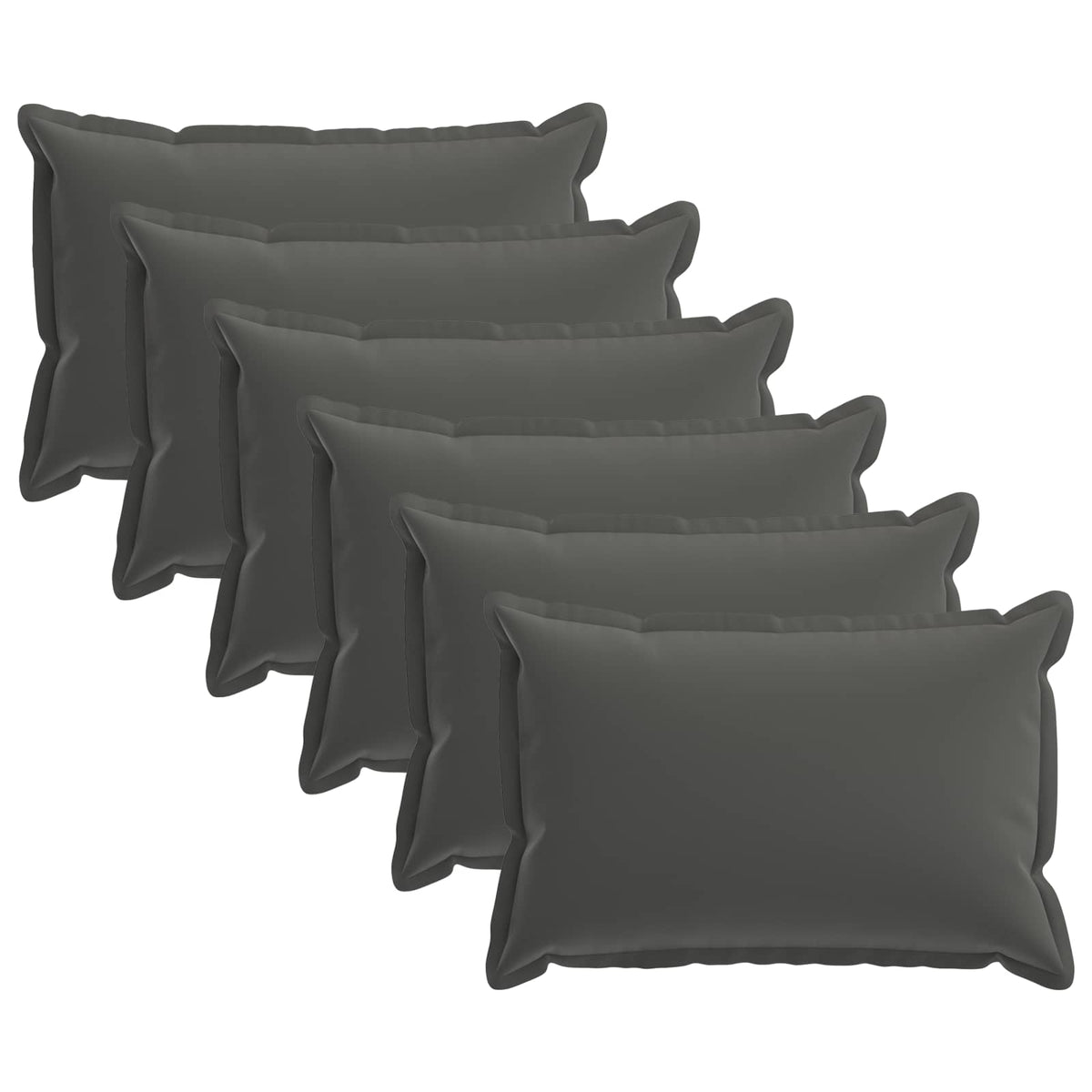 Vidaxl kussensloop 6 st houten antraciet 50 x 75 cm polyester