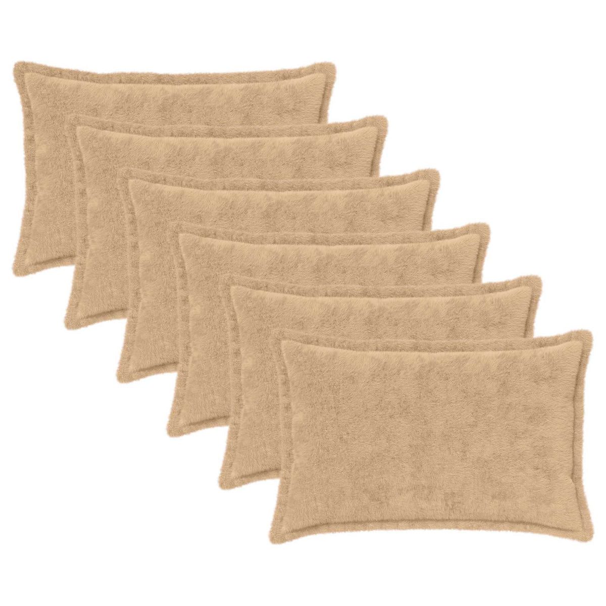 Vidaxl kussensloop 6 st houten crèmekleurig 50 x 75 cm