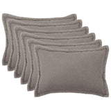 Vidaxl kussensloop 6 pcs houten lichtgrijs 50 x 80 cm bouclé