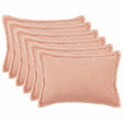 Vidaxl kussensloop 6 pcs houten roze 50 x 80 cm bouclé
