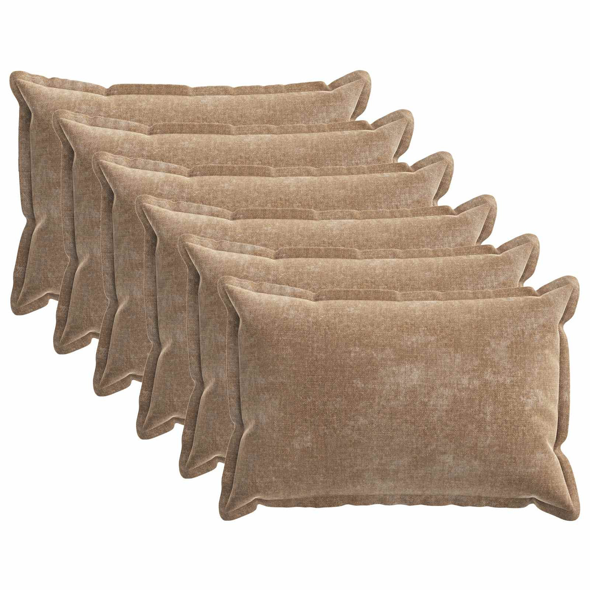 Vidaxl kussensloop 6 st houten bruin 50 x 80 cm chenille stof