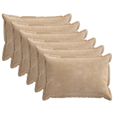 Vidaxl kussensloop 6 st houten taupe 50 x 80 cm chenille stof