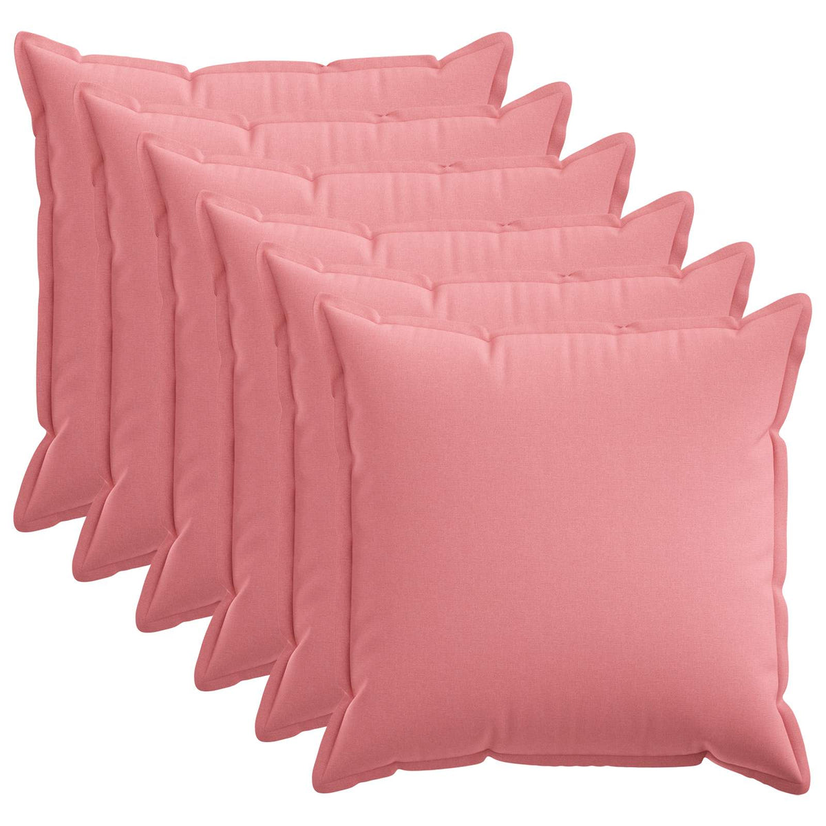 Vidaxl kussensloop 6 pcs houten roze 55 x 55 cm faux linnen
