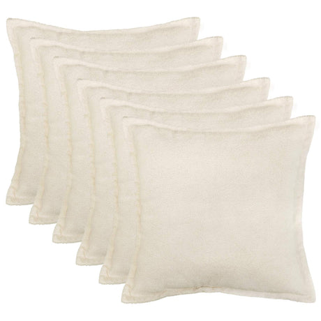 Vidaxl kussensloop 6 pcs houten crèmekleurig 55 x 55 cm bouclé