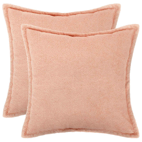 Vidaxl kussensloop 2 pcs houten roze 55 x 55 cm bouclé