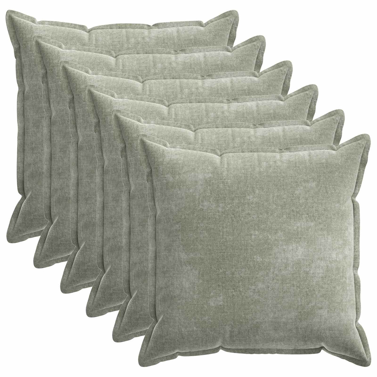 Vidaxl kussensloop 6 st houten groen 55 x 55 cm chenille stof