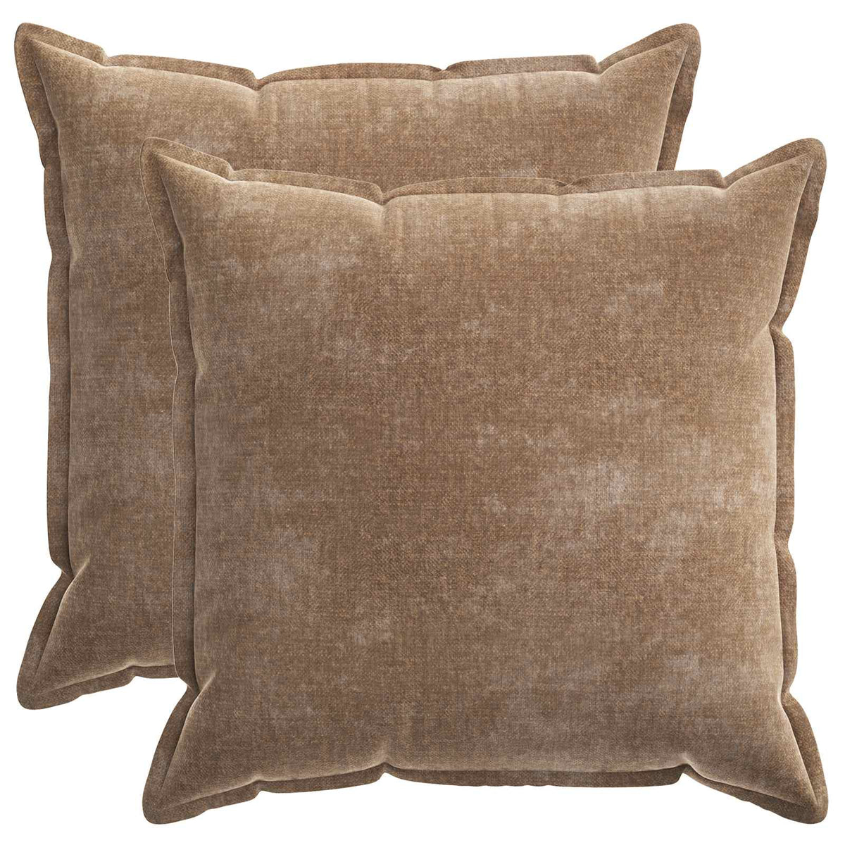 Vidaxl kussensloop 2 st houten bruin 55 x 55 cm chenille stof