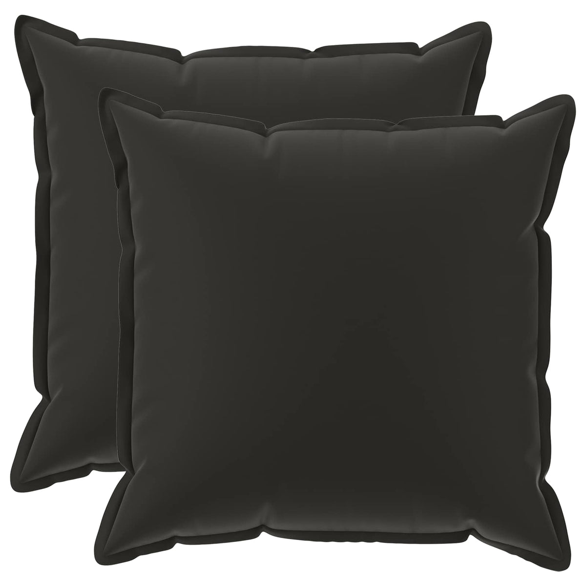 Vidaxl kussensloop 2 st houten zwart 55 x 55 cm polyester