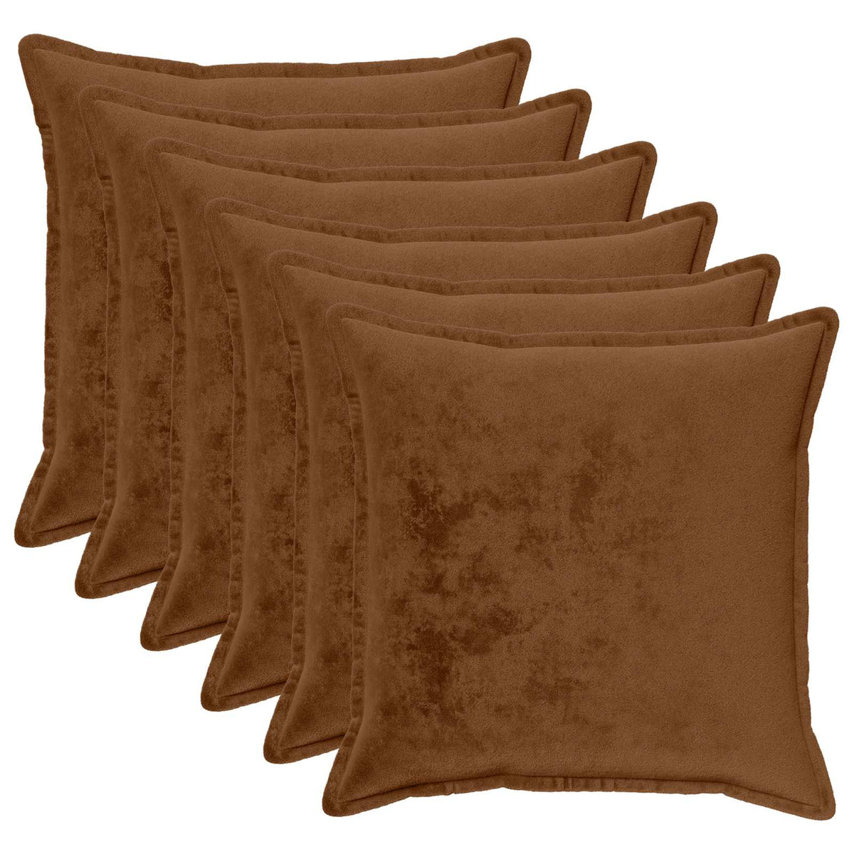 Vidaxl kussensloop 6 st houten licht bruin 55 x 55 cm flanel