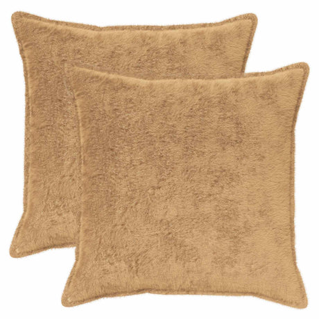 Vidaxl kussensloop 2 st houten taupe 55 x 55 cm nep konijnenbont