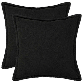 Vidaxl kussensloop 2 pcs houten zwart 60 x 60 cm bouclé