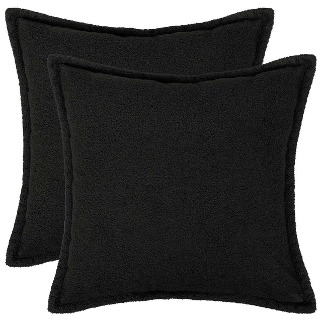 Vidaxl kussensloop 2 pcs houten zwart 60 x 60 cm bouclé
