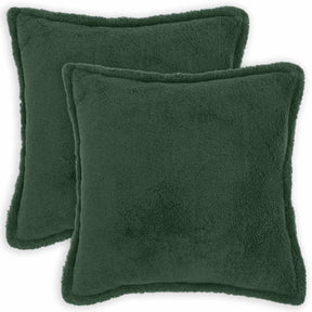 Vidaxl kussensloop 2 pcs houten donkergroen 60 x 60 cm bouclé
