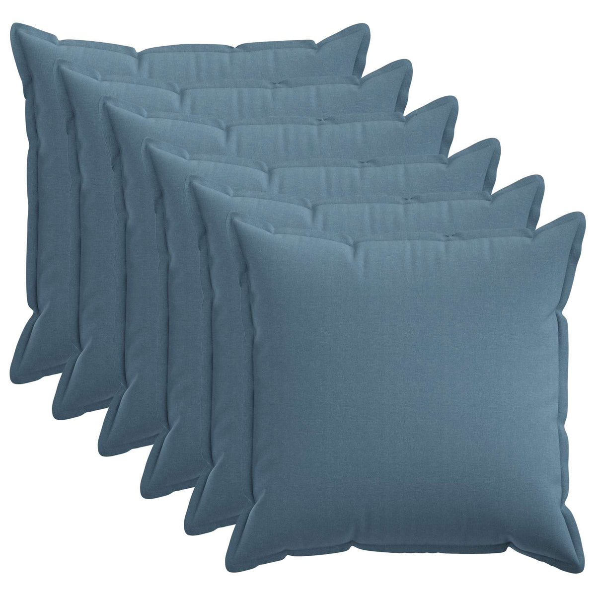 Vidaxl kussensloop 6 pcs houten jeans blauw 65 x 65 cm faux linnen