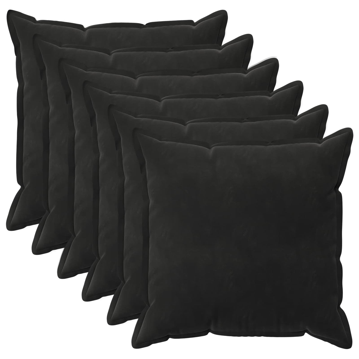 Vidaxl kussensloop 6 pcs houten zwart 65 x 65 cm fluweel