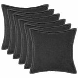Vidaxl kussensloop 6 pcs houten donkergrijs 65 x 65 cm bouclé