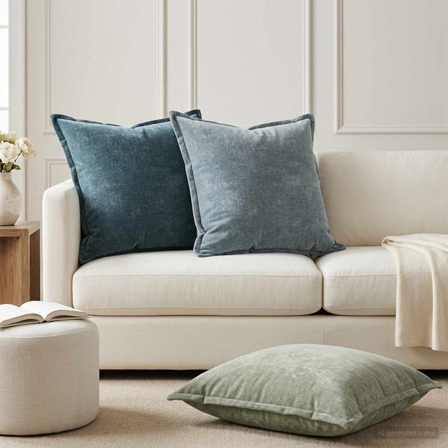 Vidaxl kussensloop 2 st houten groen 65 x 65 cm chenille stof