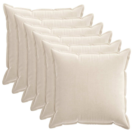 Vidaxl kussensloop 6 st houten crèmekleurig 65 x 65 cm chenille stof