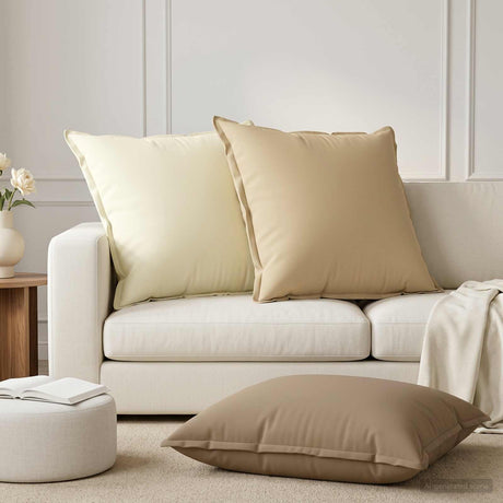 Vidaxl kussensloop 6 st houten crèmekleurig 70 x 70 cm polyester