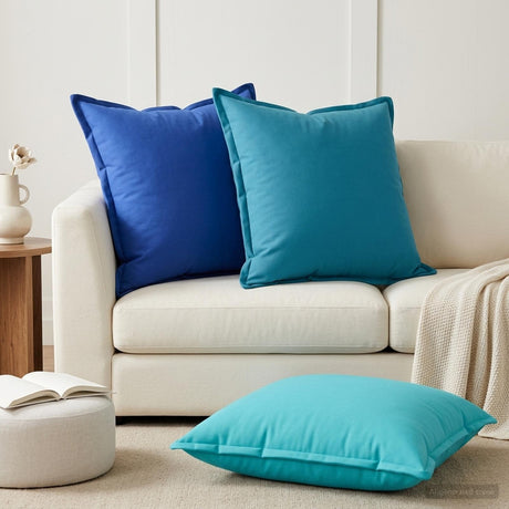 Vidaxl kussensloop 2 st houten koninklijk blauw 65 x 65 cm polyester