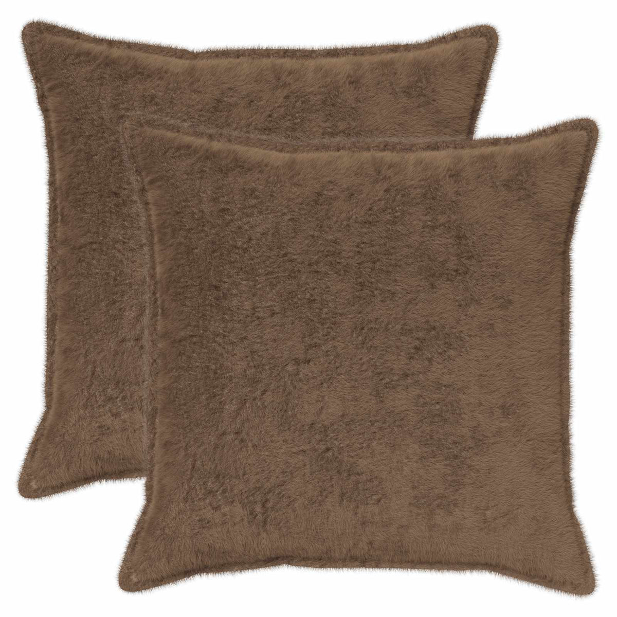 Vidaxl kussensloop 2 st houten licht bruin 65 x 65 cm nep konijnenbont