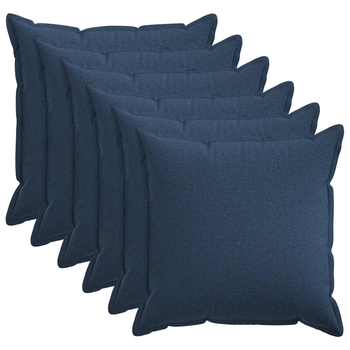 Vidaxl kussensloop 6 pcs houten blauw 70 x 70 cm faux linnen