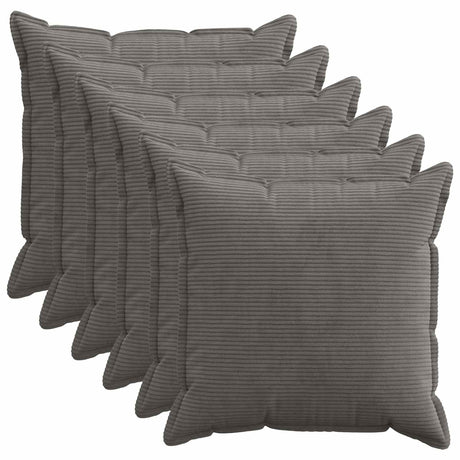 Vidaxl kussensloop 6 st houten donkergrijs 70 x 70 cm corduroy