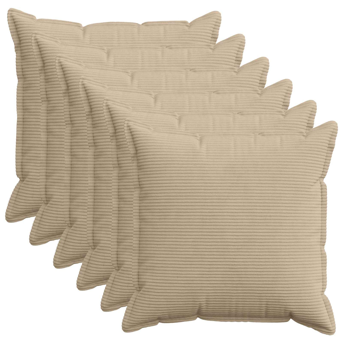 Vidaxl kussensloop 6 st houten taupe 70 x 70 cm corduroy