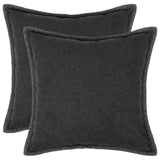 Vidaxl kussensloop 2 pcs houten donkergrijs 70 x 70 cm bouclé