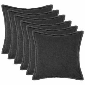 Vidaxl kussensloop 6 pcs houten donkergrijs 70 x 70 cm bouclé
