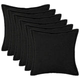 Vidaxl kussensloop 6 pcs houten zwart 70 x 70 cm bouclé