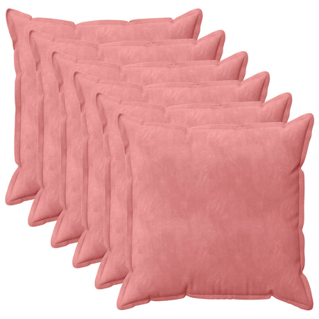 Vidaxl kussensloop 6 pcs houten roze 80 x 80 cm fluweel