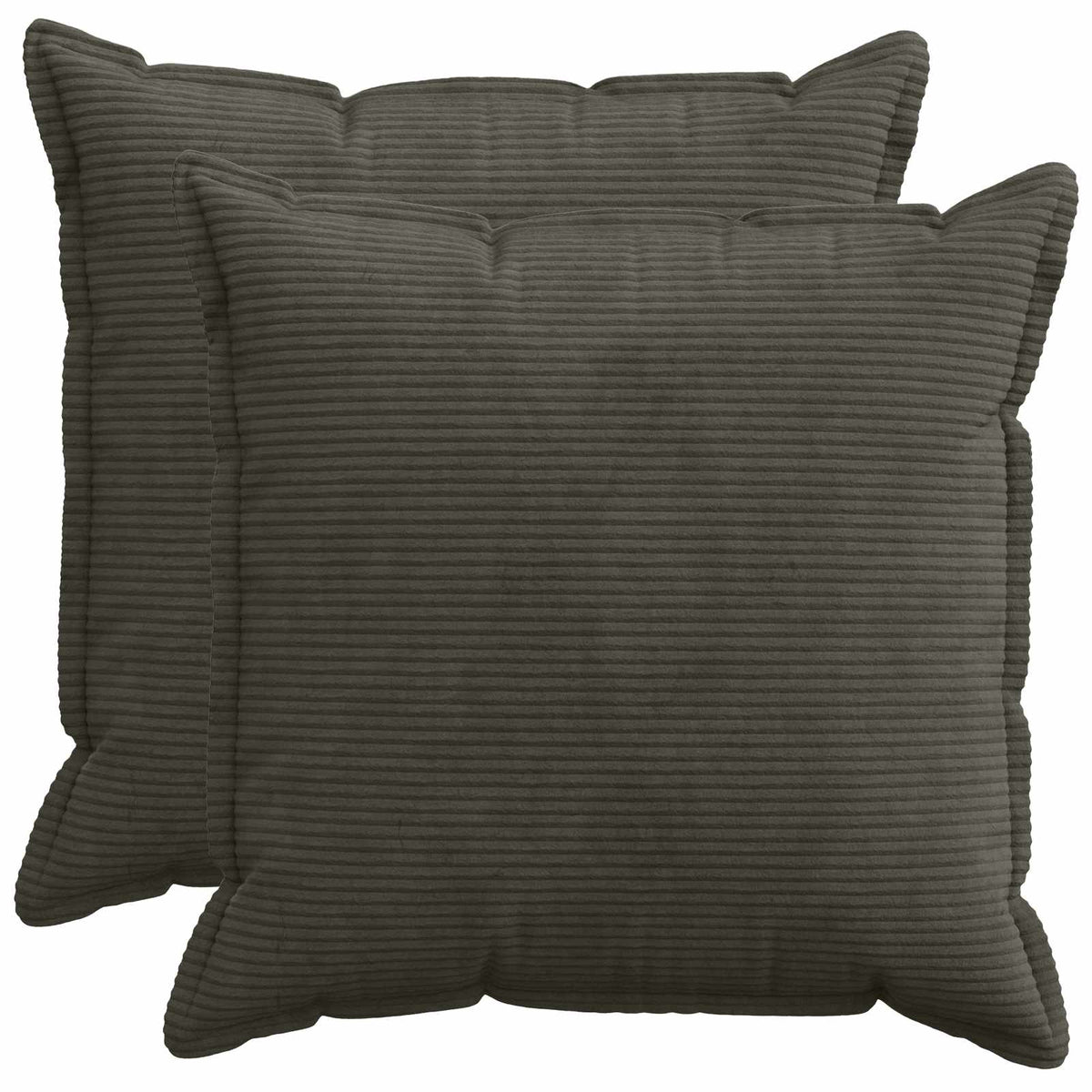 Vidaxl kussensloop 2 st houten antraciet 80 x 80 cm corduroy