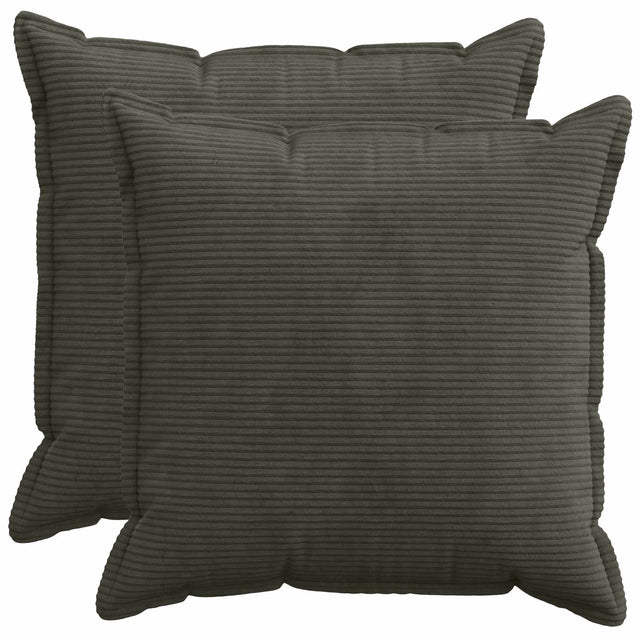 Vidaxl kussensloop 2 st houten antraciet 80 x 80 cm corduroy